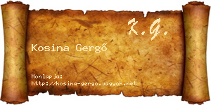 Kosina Gergő névjegykártya